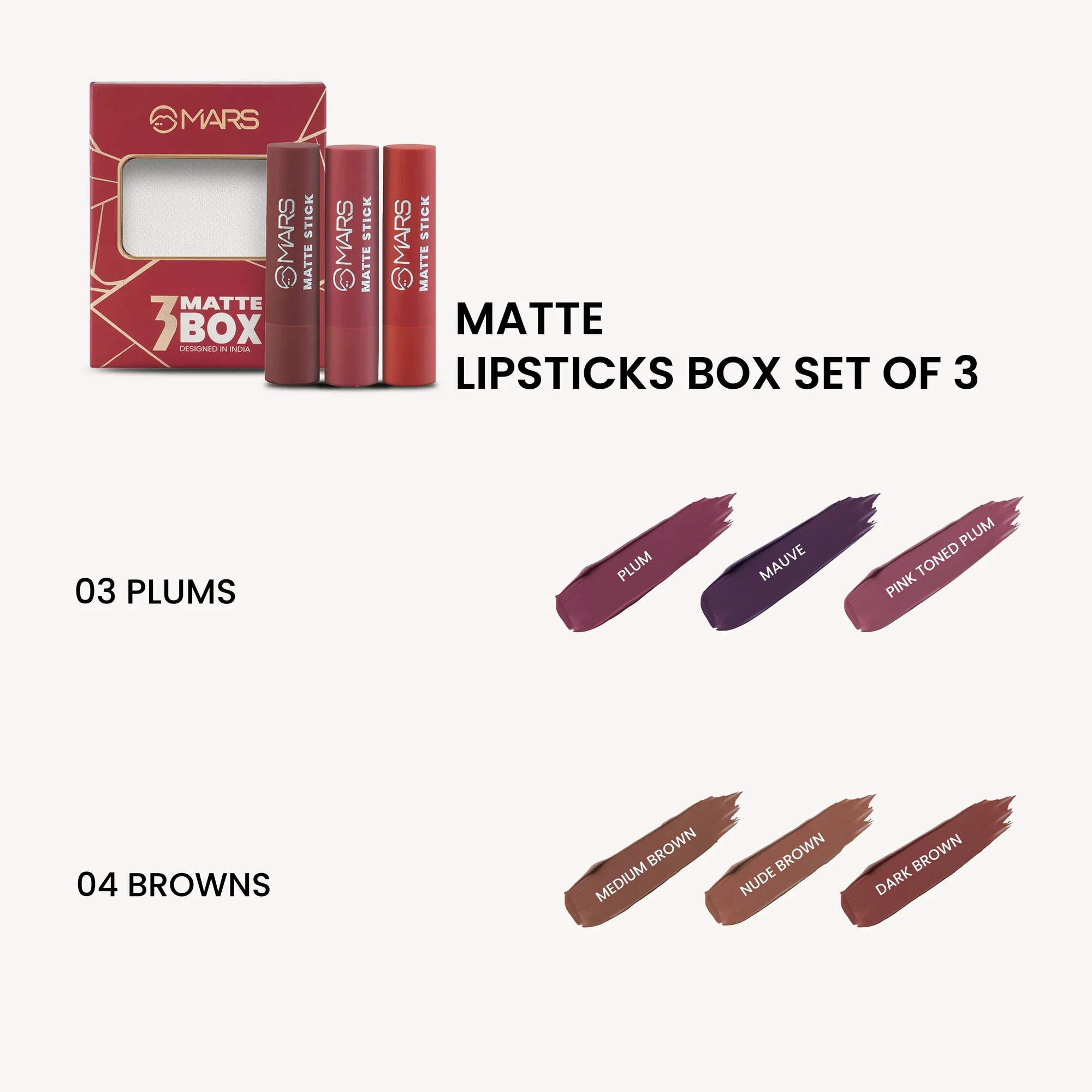 Matte Lipsticks Box  Set of 3
