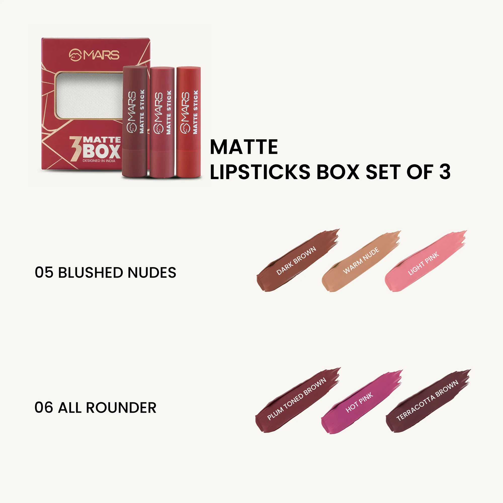 Matte Lipsticks Box  Set of 3