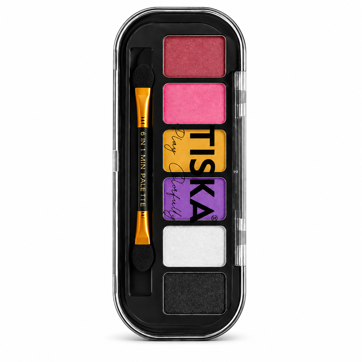 TISKA Play Colorfully Make-Up Palette – 6 in 1 Face & Eye Palette with Brush