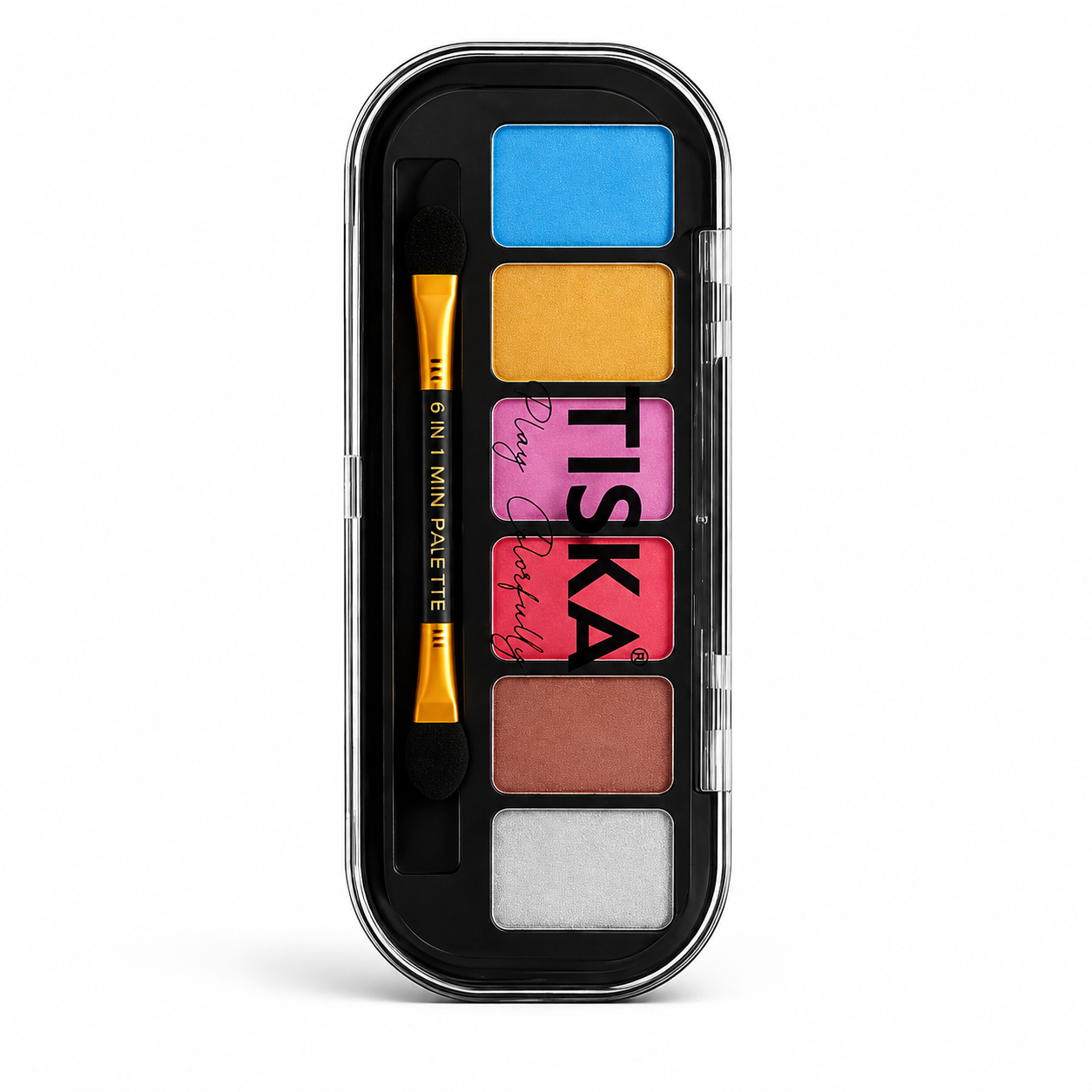 TISKA Play Colorfully Make-Up Palette – 6 in 1 Face & Eye Palette with Brush